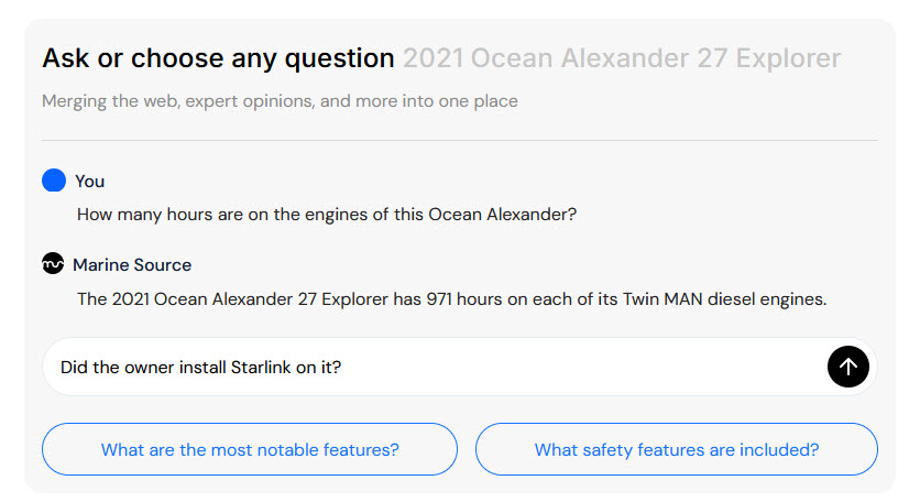 ai powered boat question answer section