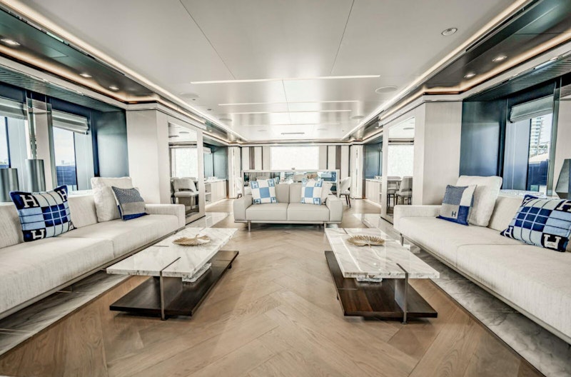 couches inside salon of the mondomarine 164