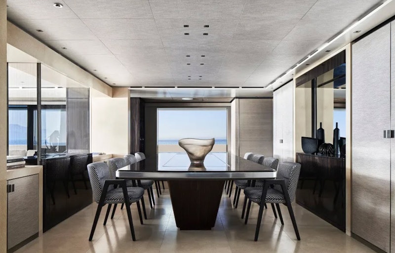formal dining area on sanlorenzo 62m