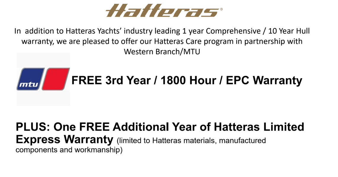 Hatteras Yachts Care Program Offer