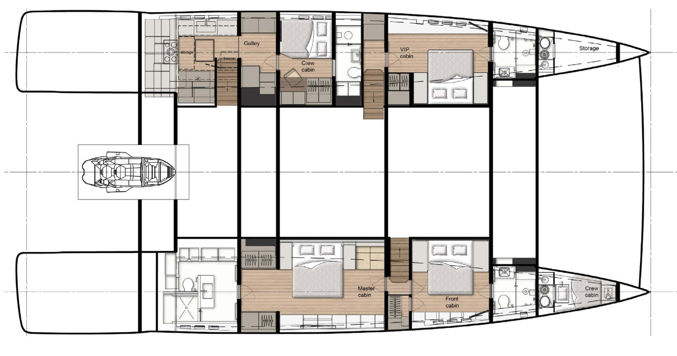 accommodations layout on sunreef 80