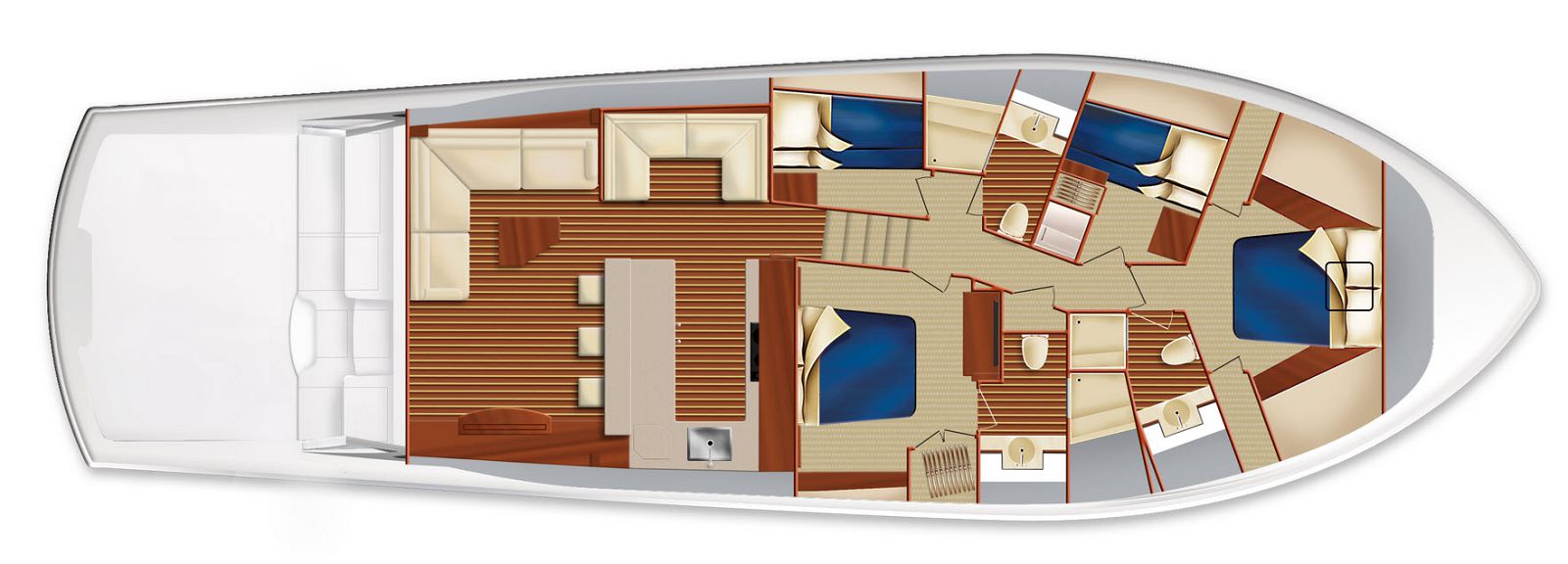 Layout of the Hatteras GT65