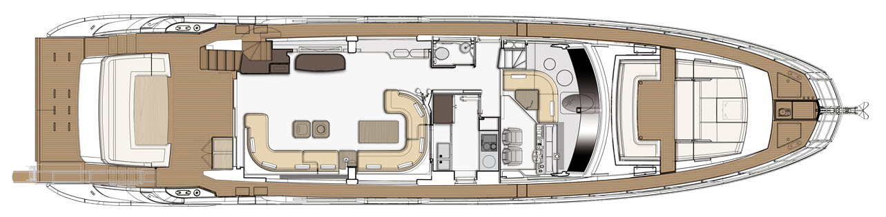 main deck optional layout on azimut grande 25