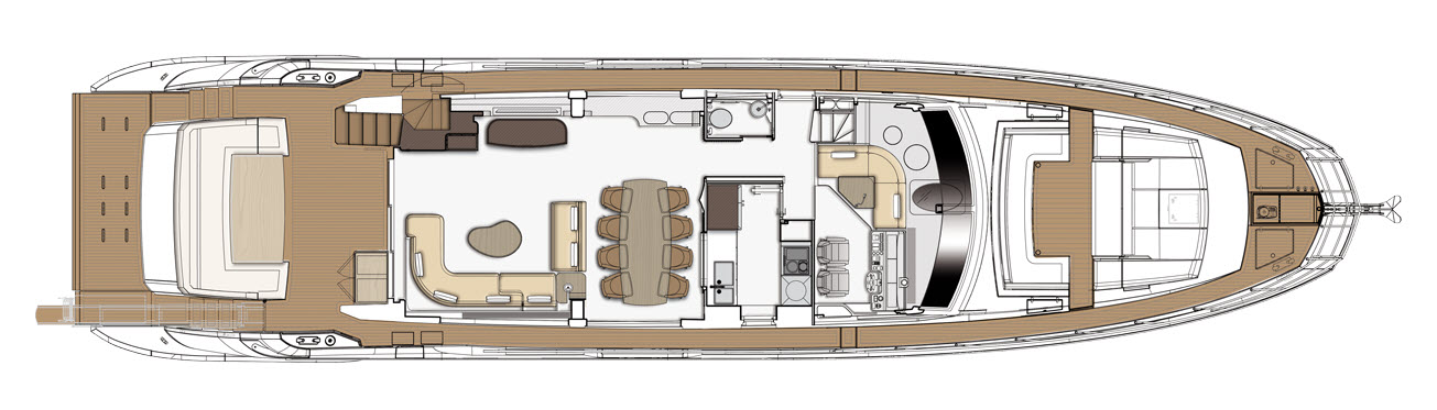 main deck standard layout on azimut grande 25