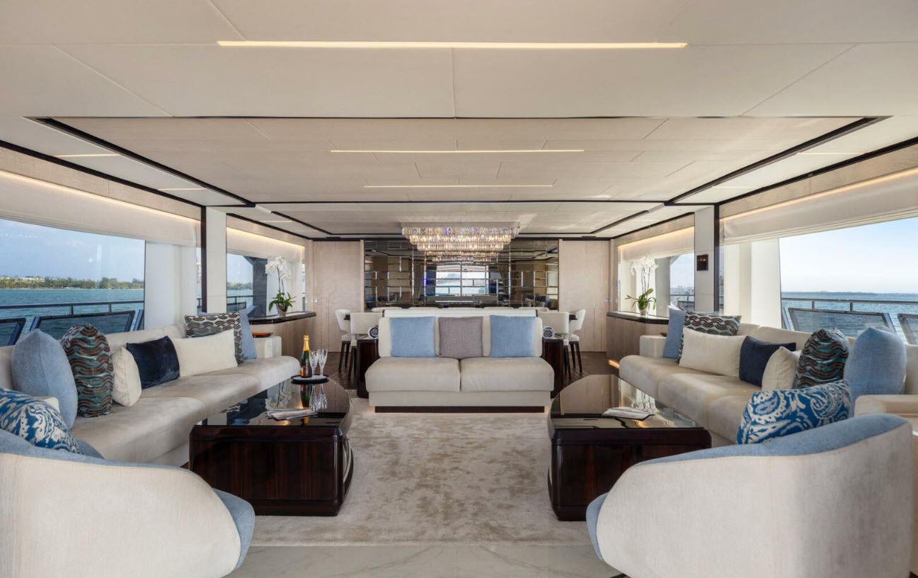 salon and formal dining area