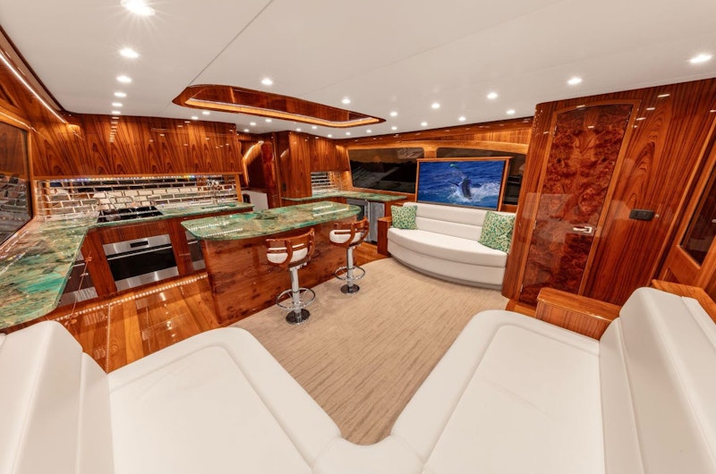 salon and galley - scarborough 72 custom boat