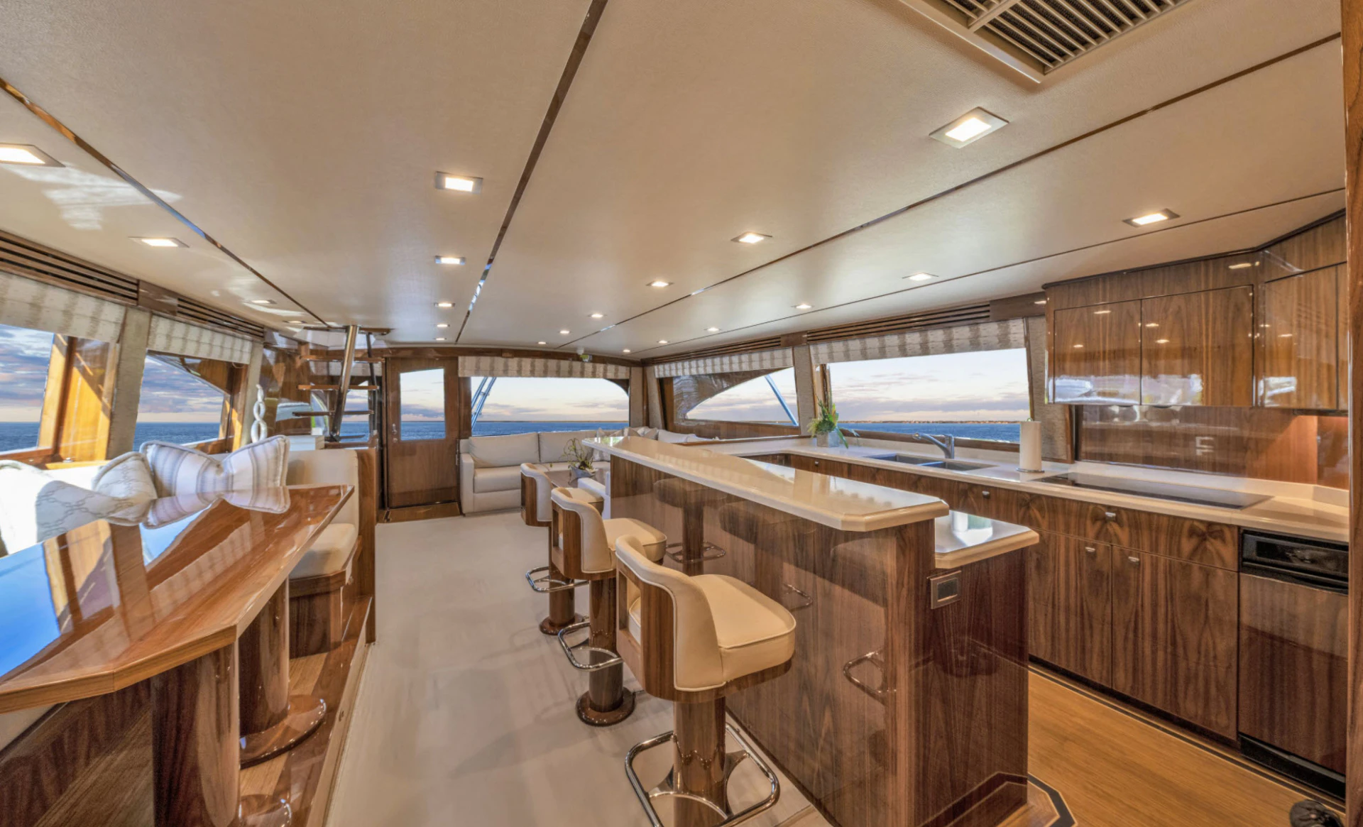 salon on Viking 80 enclosed bridge salon on Viking 80 enclosed bridge