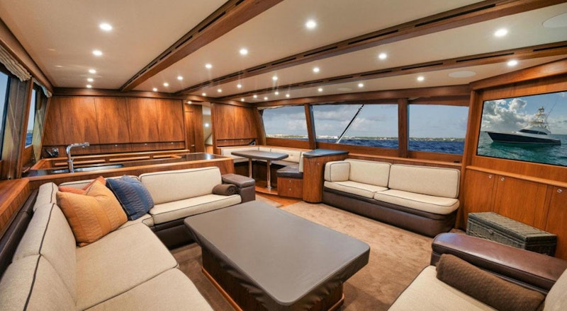 salon seating and galley
