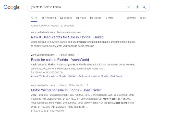 yacht search engine marketing