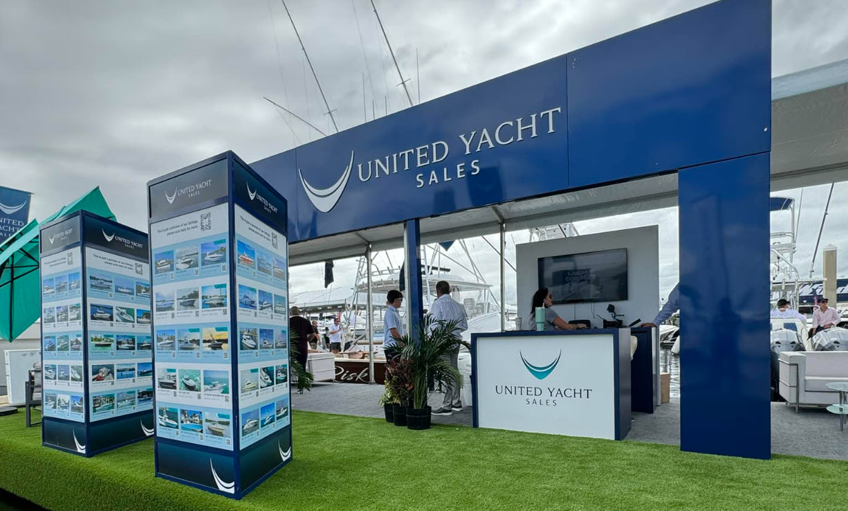 united yacht sales at a Florida boat show