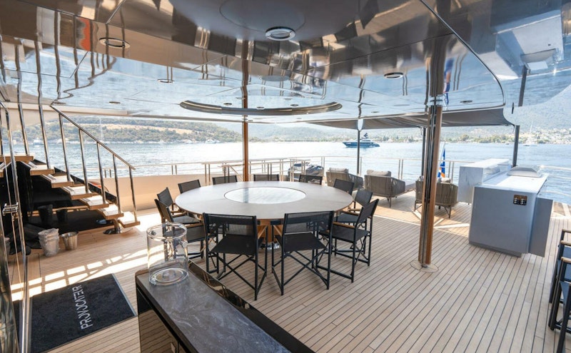main deck exterior dining table on mondomarine 164