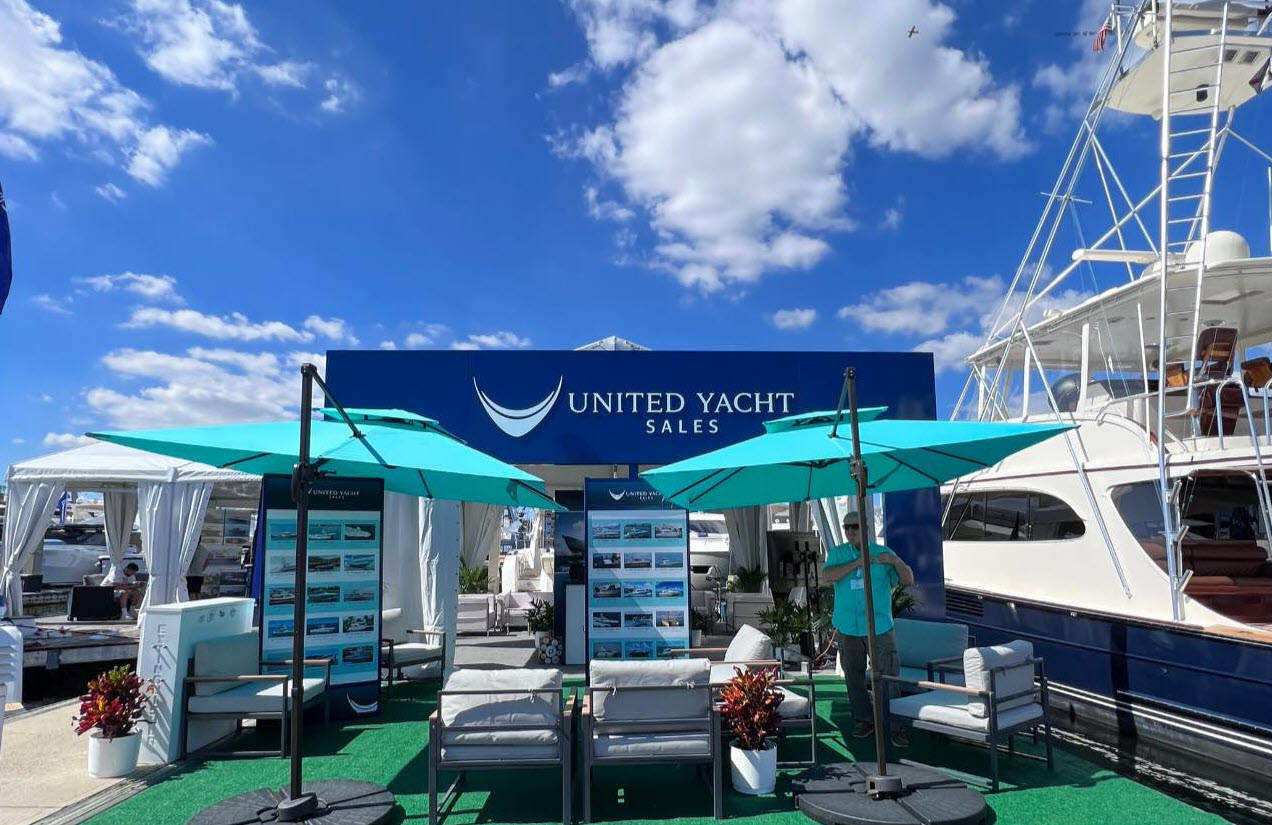 united yacht sales display at boat show