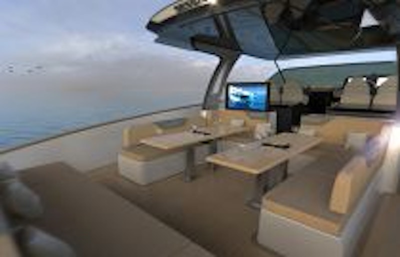 photo of main deck seating and dining table